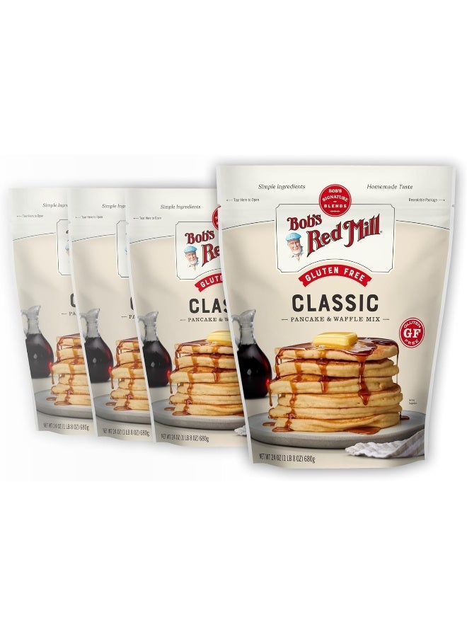 Bob's Red Mill Gluten Free Pancake Mix, 24oz (Pack of 4) - Whole Grain, Non-GMO, Kosher - Image 1