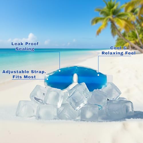 C-Cure Ice Face Mask & Eye Gel Mask Combo | Cooling Therapy Kit for Face & Eyes with Adjustable Strap | Reusable Cold Gel Masks for Relaxation, Skincare & Daily Use | Men & Women - Blue - Image 5