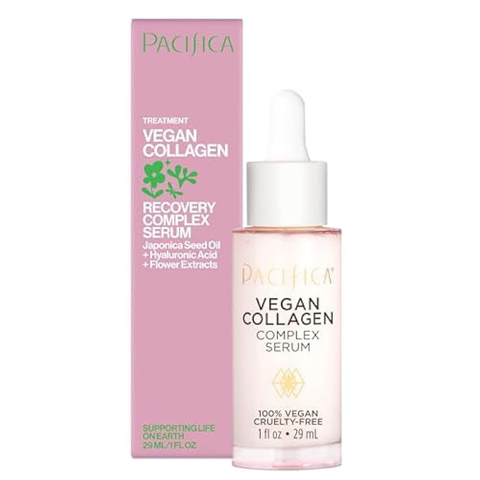 Pacifica Vegan Collagen Complex Face Serum Anti Aging Hydrating Serum w/Hyaluronic Acid for Plumping & Firming Collagen Boosting Facial Serum for Fine Lines & Wrinkles Clean Dermatologist Tested - Image 1