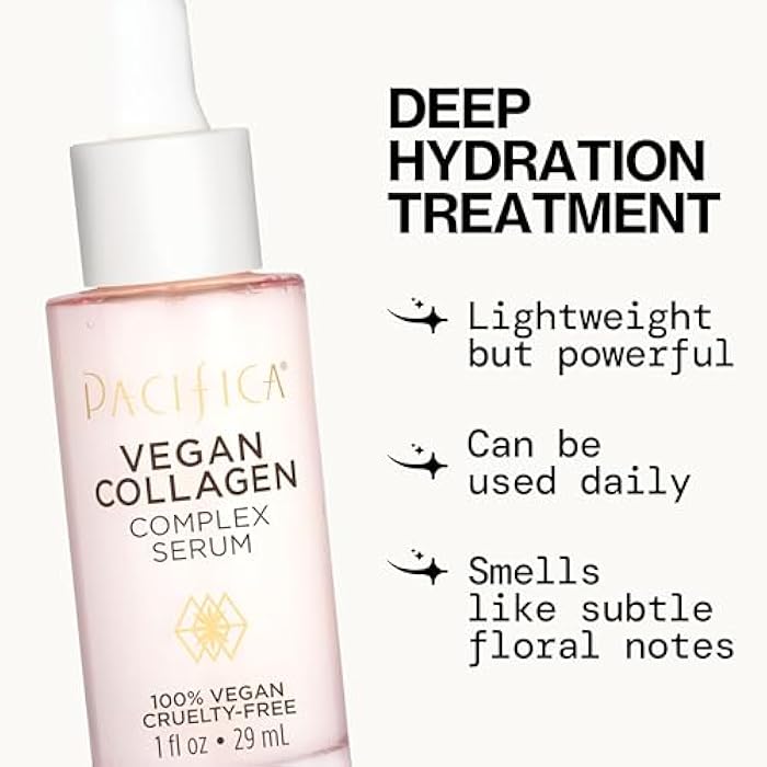 Pacifica Vegan Collagen Complex Face Serum Anti Aging Hydrating Serum w/Hyaluronic Acid for Plumping & Firming Collagen Boosting Facial Serum for Fine Lines & Wrinkles Clean Dermatologist Tested - Image 3