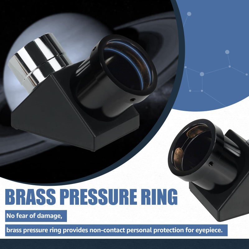 SVBONY SV221 90 Degree Diagonal Mirror, Telescope Diagonal 1.25 inches with Brass Compression Rings, Telescope Accessory for Refractor Telescope - Image 4
