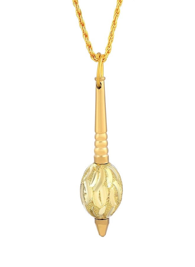 Morir Brass Micron Gold Plated Hanuman Bajrang Bali Gada, Mace, Ghota (Gadai,Gedak) Pendant Locket Spiritual Jewellery for Men/Women - Image 1