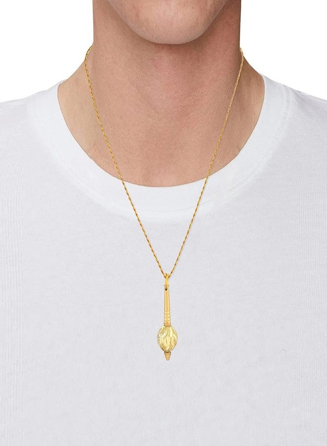 Morir Brass Micron Gold Plated Hanuman Bajrang Bali Gada, Mace, Ghota (Gadai,Gedak) Pendant Locket Spiritual Jewellery for Men/Women - Image 4