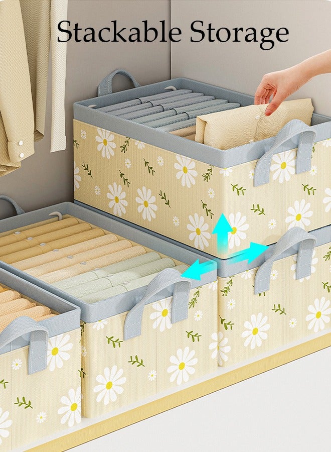 DUNISO 3 Pcs Fabric Storage Boxes Large Capacity Foldable Storage Baskets for Home Fabric Storage Bins with Handles Clothes Organizers Boxes - Image 2