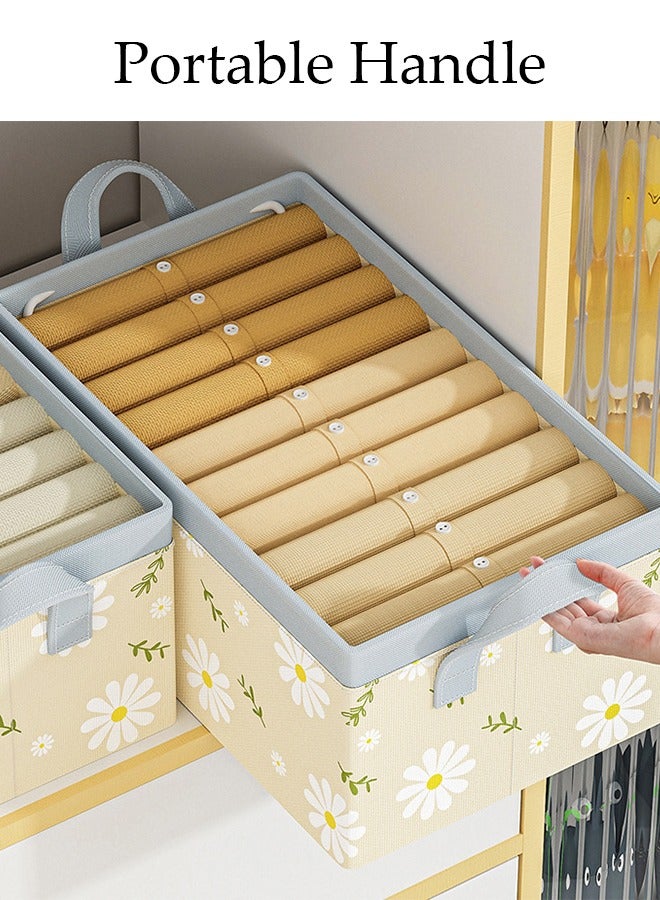 DUNISO 3 Pcs Fabric Storage Boxes Large Capacity Foldable Storage Baskets for Home Fabric Storage Bins with Handles Clothes Organizers Boxes - Image 5
