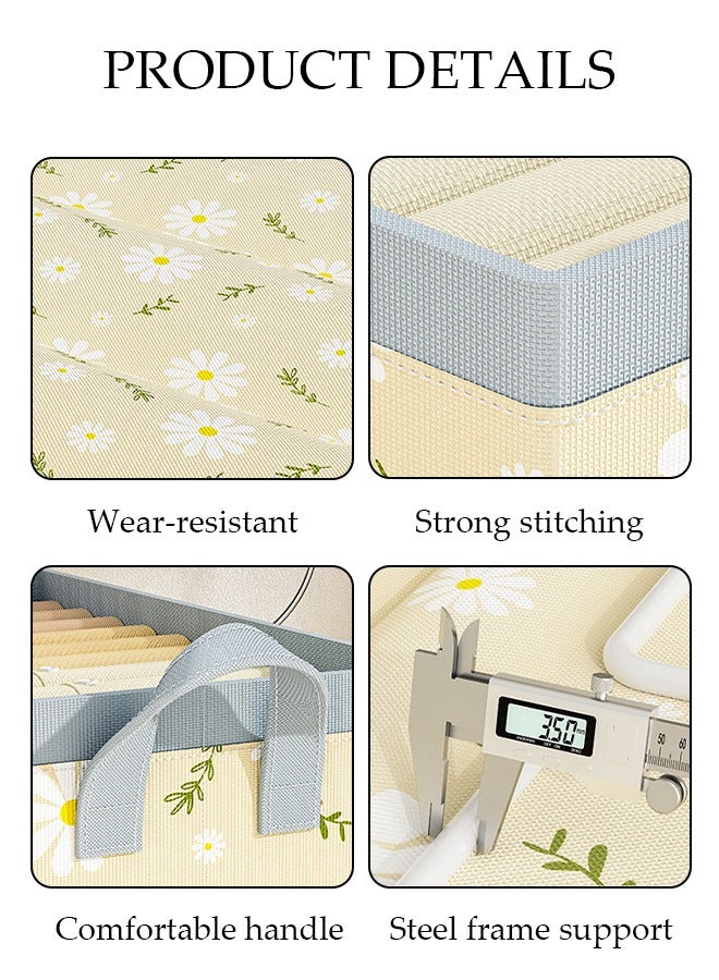 DUNISO 3 Pcs Fabric Storage Boxes Large Capacity Foldable Storage Baskets for Home Fabric Storage Bins with Handles Clothes Organizers Boxes - Image 3