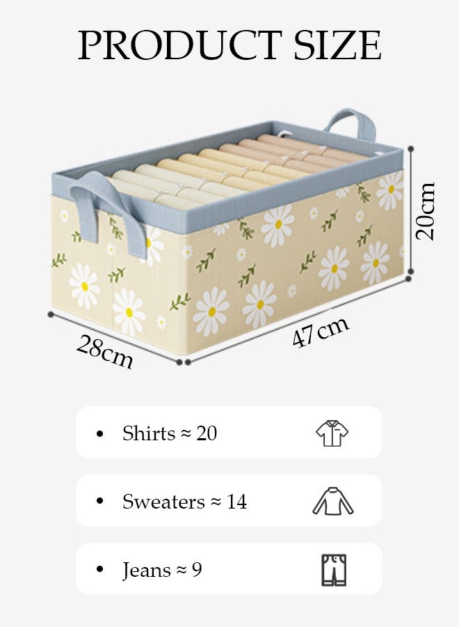 DUNISO 3 Pcs Fabric Storage Boxes Large Capacity Foldable Storage Baskets for Home Fabric Storage Bins with Handles Clothes Organizers Boxes - Image 4