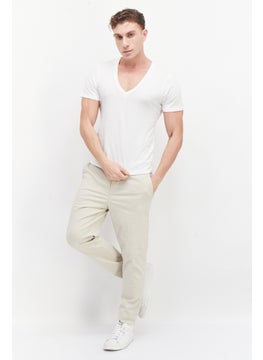 YOTO Men 2Pcs V-Neck Short Sleeve Solid T-Shirt, White  - Image 4