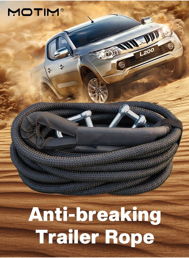 Motim Car Kinetic Recovery Rope, 8 Meter 10 Ton, Heavy Duty Offroad Strap Tow Strap with Hooks, Thickening Anti Break, Emergency Recovery Towing Belt Securing Tool for Cars SUV Trucks ATV  - Image 1