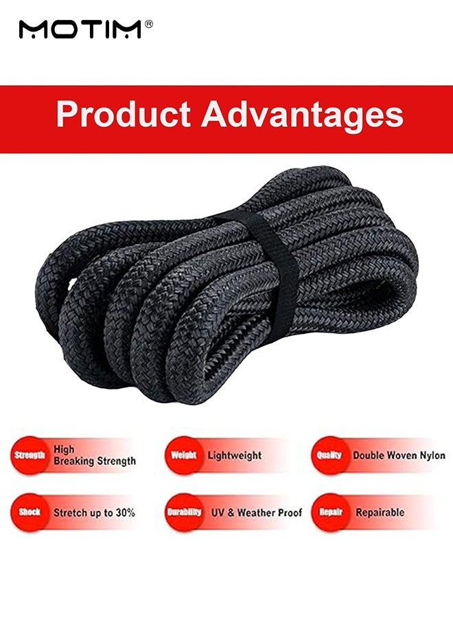 Motim 8 Meter 10 Ton, Emergency Recovery Towing Rope, Car Kinetic Recovery Rope, Heavy Duty Offroad Strap Tow Belt with Hooks and Gloves, Thickening Anti Break, Securing Tool for Cars SUV Trucks ATV  - Image 5