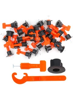 HELLARO Hellaro Reusable Tile Leveling System 50 PCS Kit With Special Wrench 1 PCS 100 REUSABLE Tile Leveling System For TilesStone Installation FlooringWall DIY OrangeBlack Colour  - Image 5