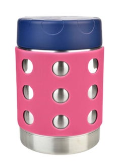 LunchBots LunchBots Thermal 12 oz Triple Insulated Thermos - Hot 6 Hours or Cold 12 Hours - Leak Proof Thermos Soup Jar - All Stainless Interior - Navy Lid - Pink Dots  - Image 1