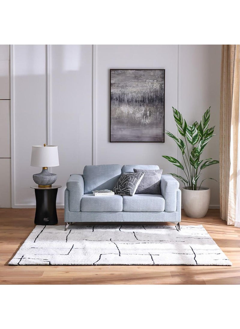DANUBE HOME Linea Tuftted Shaggy Rugs Rug  Polyester Area Rug Floor Covering L350xW250cm-White Black  - Image 5