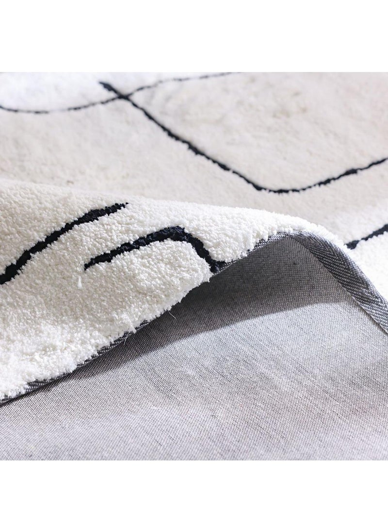 DANUBE HOME Linea Tuftted Shaggy Rugs Rug  Polyester Area Rug Floor Covering L350xW250cm-White Black  - Image 2