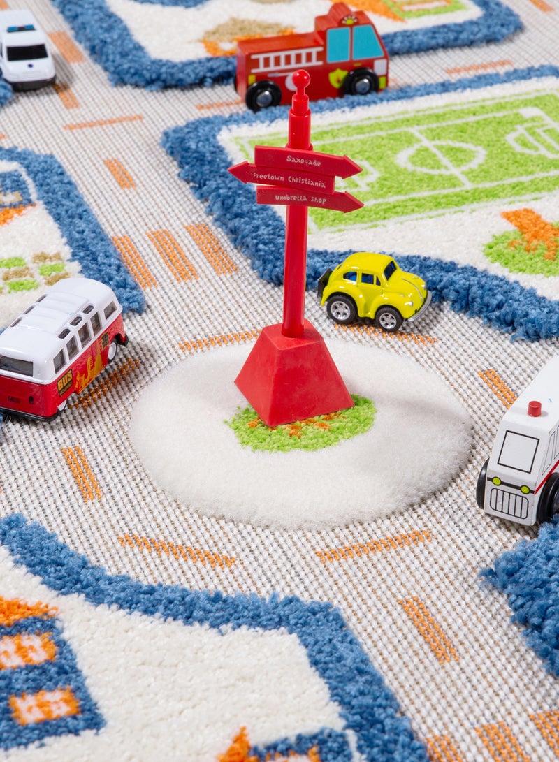 IVI 3D Play Carpet Traffic Design - Small | Blue | Activity Playmat for Kids & Children | Bedroom, Living Room, Nursery Rug | Polypropylene | Foldable | 113 cm x 80 cm - Image 3
