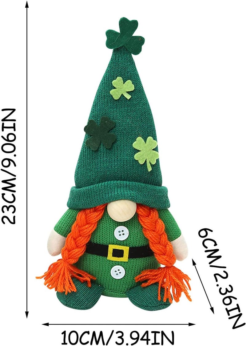 cheekyglo St. Patrick Doll Pendant, Irish Faceless Doll Rudolph Ornaments, Home Holiday Dwarf Decoration Doll, Spring Gnome Lucky Clover Hanging Ornament, Holiday Window Decoration - Image 3