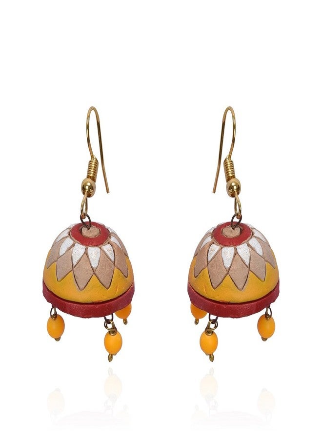 RAI COLLECTION مجموعة راي كوليكشن، أطقم أقراط جومكا من الطين المحروق، أربع قطع للنساء - Image 5