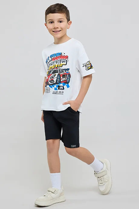 R&B Solid Shorts with Drawstring Waist