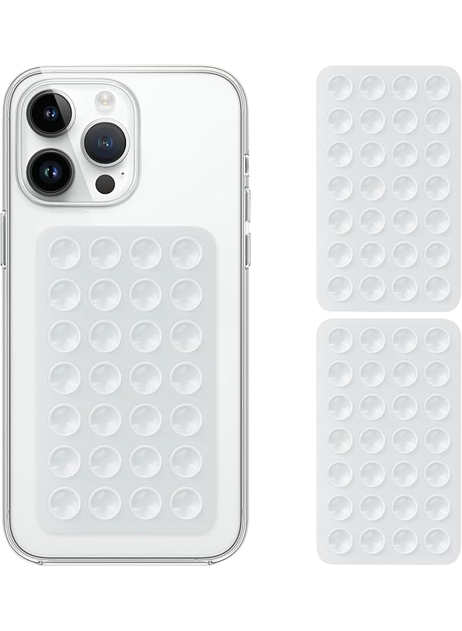 Green Tiger 2 Pack Silicone Double-Sided Suction Phone Case Detachable Mount for iPhone and Android Cellphones, Strong Adhesion Holder Hands Free for Selfies and Videos - Transparent - Image 1