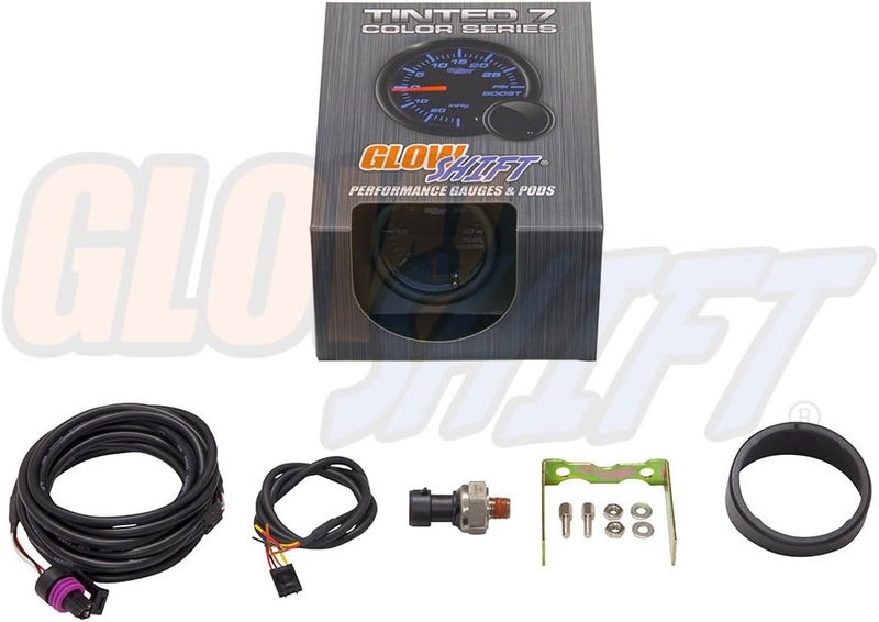 GLOWSHIFT Tinted 7 Color 30 PSI Fuel Pressure Gauge Kit for Diesel Trucks - Includes 1/8-27 NPT Electronic Sensor & Wiring - Multi-Color Display - Black Dial - Smoked Lens - 2-1/16" 52mm - Image 5