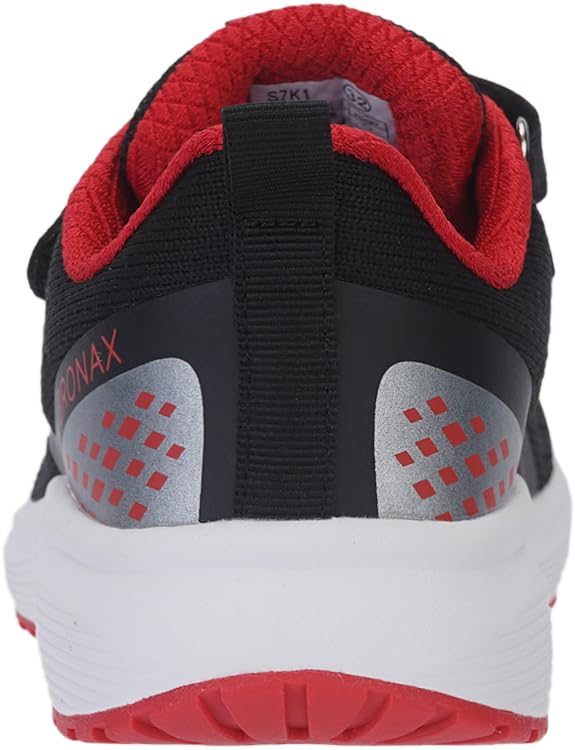 BRONAX Wide Width Tennis Shoes for Boys Size 5w Wide Toe Box Running Sneakers for Big Kids Cushioned Comfy Lightweight Hook and Loop Mesh Black Red 37 - Image 4
