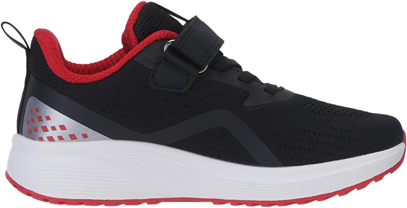 BRONAX Wide Width Tennis Shoes for Boys Size 5w Wide Toe Box Running Sneakers for Big Kids Cushioned Comfy Lightweight Hook and Loop Mesh Black Red 37 - Image 2