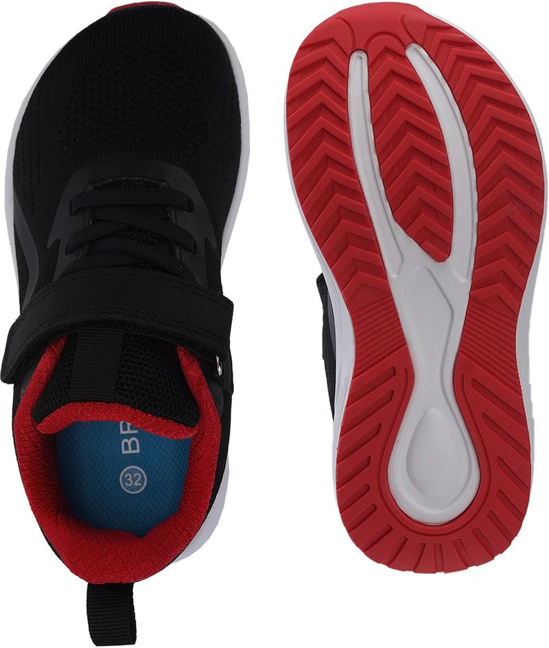 BRONAX Wide Width Tennis Shoes for Boys Size 5w Wide Toe Box Running Sneakers for Big Kids Cushioned Comfy Lightweight Hook and Loop Mesh Black Red 37 - Image 5