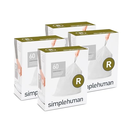 simplehuman Code R Custom Fit Drawstring Trash Bags, 10 Liter / 2.6 Gallon, 12 Refill Packs (240 Count) - Image 1