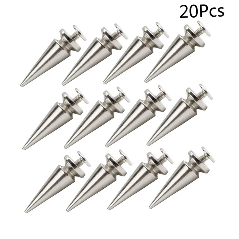20 Pieces Cone Spikes Rivets for Leather Craft Punk Shoes Bags Belts Jackets - Image 5