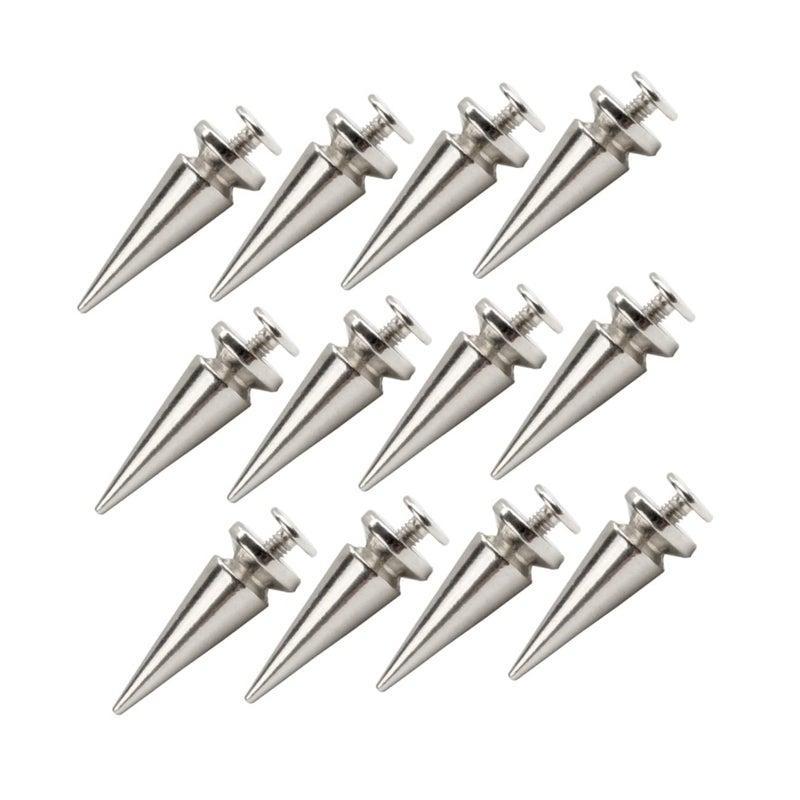 20 Pieces Cone Spikes Rivets for Leather Craft Punk Shoes Bags Belts Jackets - Image 2
