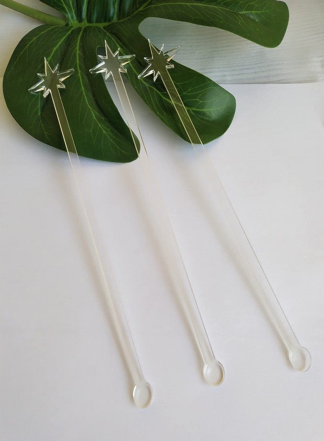 XIAOYUE Pack of 20 North Star Stir Sticks, Cocktail Drink Stir Sticks, Acrylic Mad Men Style Drink Stirrers for Party Decorations (Clear) - Image 4