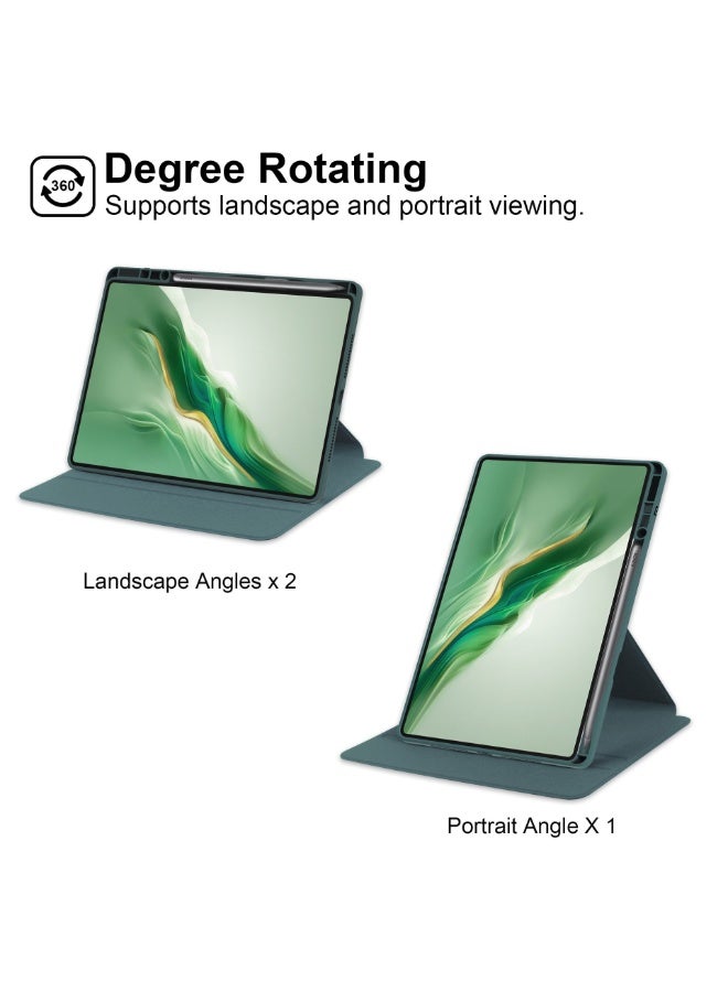 عام غطاء دوّار لهونر باد 10 مقاس 12.1 إنش مع حامل أسطواني للقلم - حافظة واقية دوارة 360 درجة بغطاء فوليو صلب رقيق، خلفية شفافة مع خاصية التشغيل/الإيقاف التلقائي - Image 3