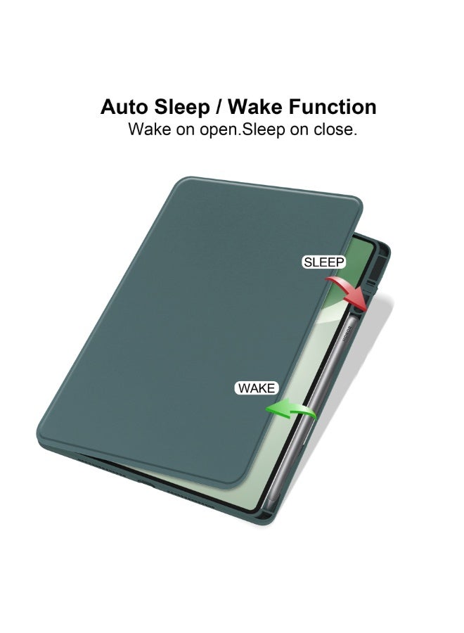 عام غطاء دوّار لهونر باد 10 مقاس 12.1 إنش مع حامل أسطواني للقلم - حافظة واقية دوارة 360 درجة بغطاء فوليو صلب رقيق، خلفية شفافة مع خاصية التشغيل/الإيقاف التلقائي - Image 2