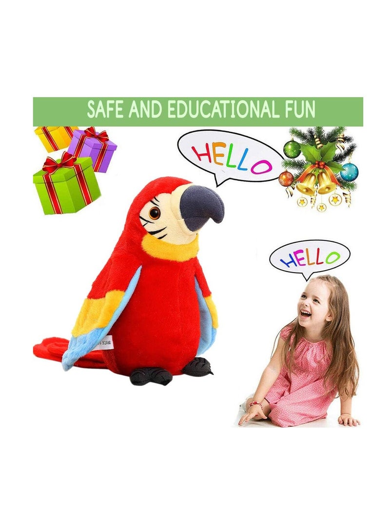 ECVV Cutiest Talking Parrot Toy Mimicry Pet Speaking Plush Toy Repeat What You Say Waving Wings Electronic Record Bird Toy Stuffed Animal Interactive Sensory Educational Toy Birthday Xmas Gift  - Image 4