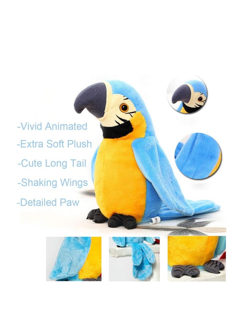 ECVV Cutiest Talking Parrot Toy Mimicry Pet Speaking Plush Toy Repeat What You Say Waving Wings Electronic Record Bird Toy Stuffed Animal Interactive Sensory Educational Toy Birthday Xmas Gift  - Image 5