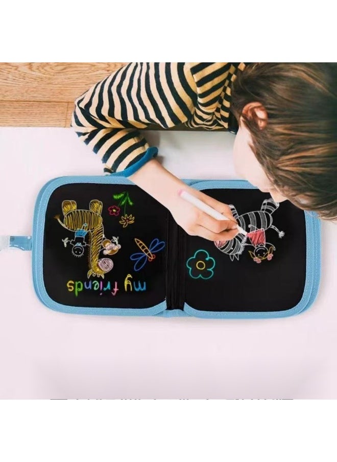 null - 6 Pages Portable Erasable Drawing Pad Reusable Sketchpad Painting Book with 3 Colored Erasable Pens for Kids Toddlers - Image 1