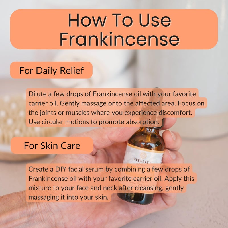 Vitality Extracts Frankincense Essential Oil - 10ml, Boswellia Serrata, Aromatherapy, Skin Care, Natural Calm, Rest & Relaxation, Yoga, Comfort - Image 3