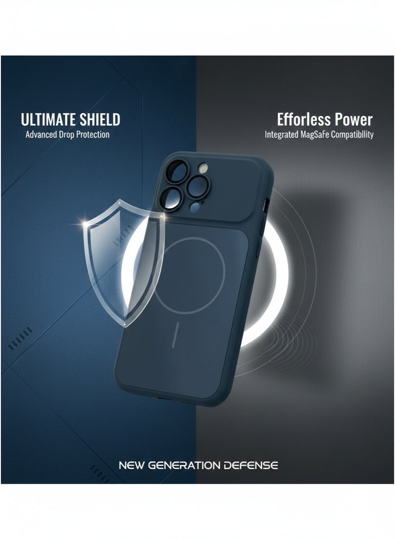 general Premium Skin Feel MagSafe Compatible Case for iPhone 15 Pro Max – Ultra-Slim Shockproof Matte Finish Cover with Built-in Camera Lens Protection (Blue) - Image 3