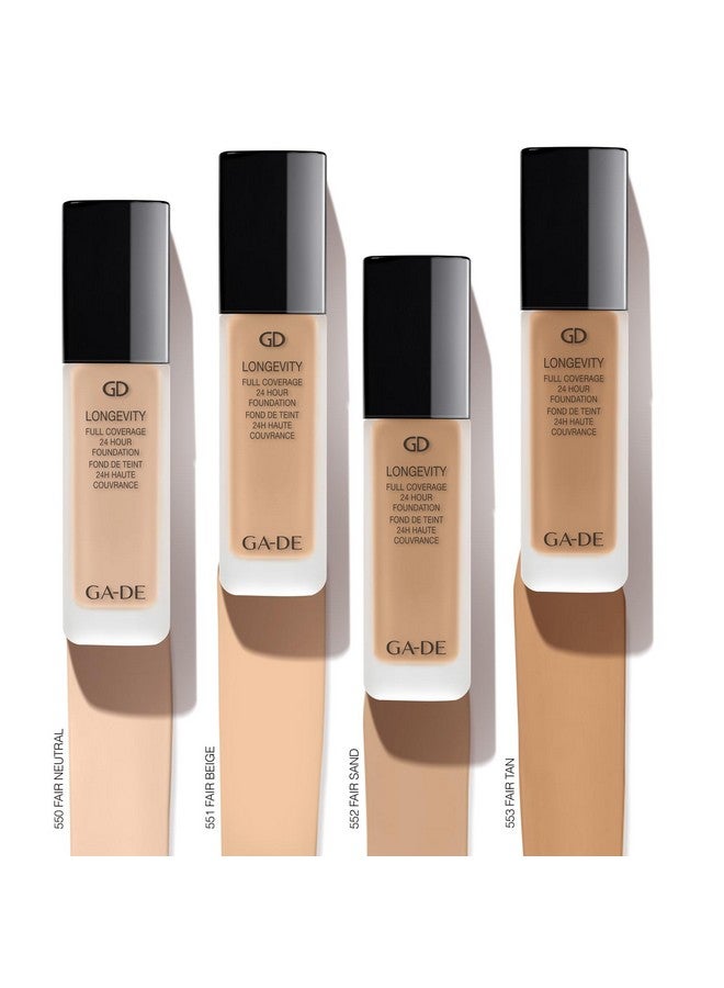 GA-DE Longevity Full Coverage 24 Hour Foundation 553 Fair Tan 30 Ml - Image 3