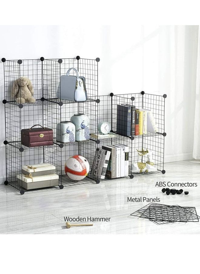 Generic - Wire Cube Storage 16 Cubes Organizer Metal Grids Storage Bookshelf Bookcase Closet Storage DIY Storage Shelves Multi-Use DIY Storage Cube Shelf for Books Toys Clothes Tools - Image 1