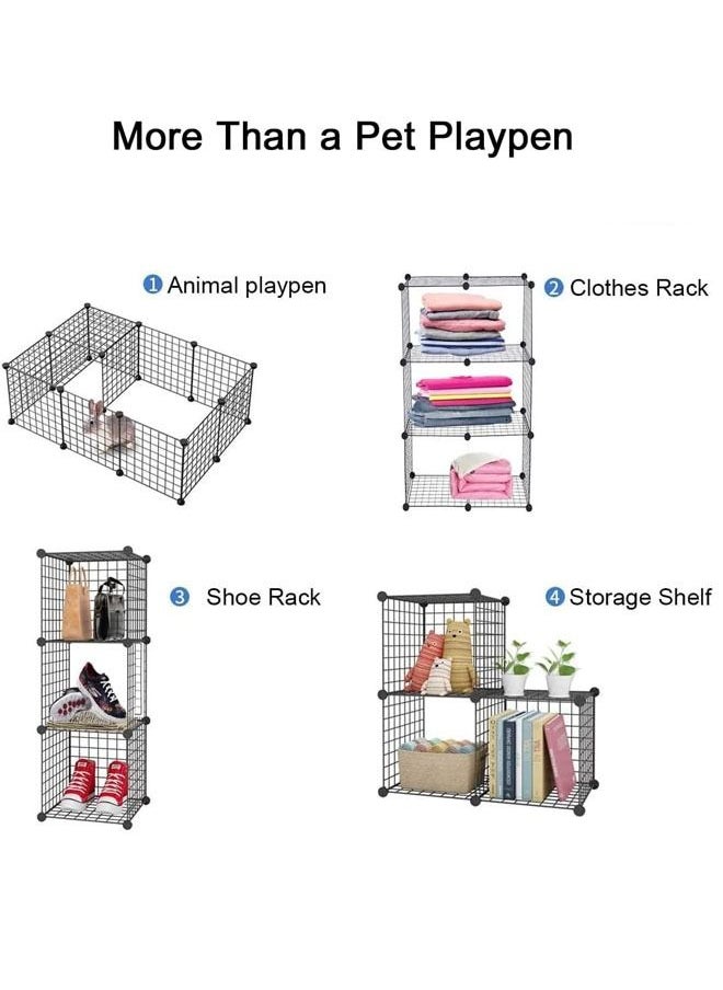 Generic - Wire Cube Storage 16 Cubes Organizer Metal Grids Storage Bookshelf Bookcase Closet Storage DIY Storage Shelves Multi-Use DIY Storage Cube Shelf for Books Toys Clothes Tools - Image 1
