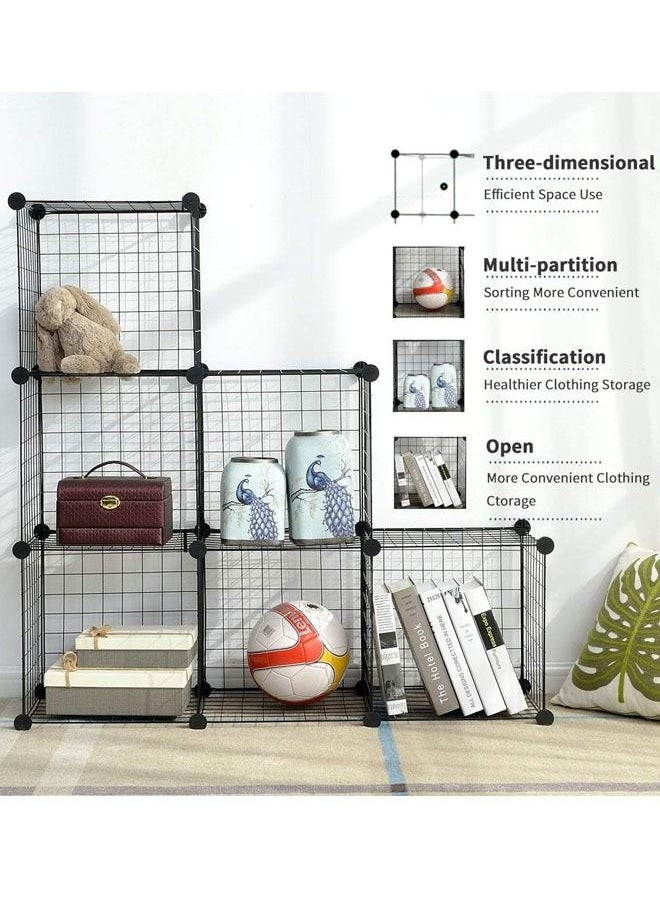 Generic - Wire Cube Storage 16 Cubes Organizer Metal Grids Storage Bookshelf Bookcase Closet Storage DIY Storage Shelves Multi-Use DIY Storage Cube Shelf for Books Toys Clothes Tools - Image 1