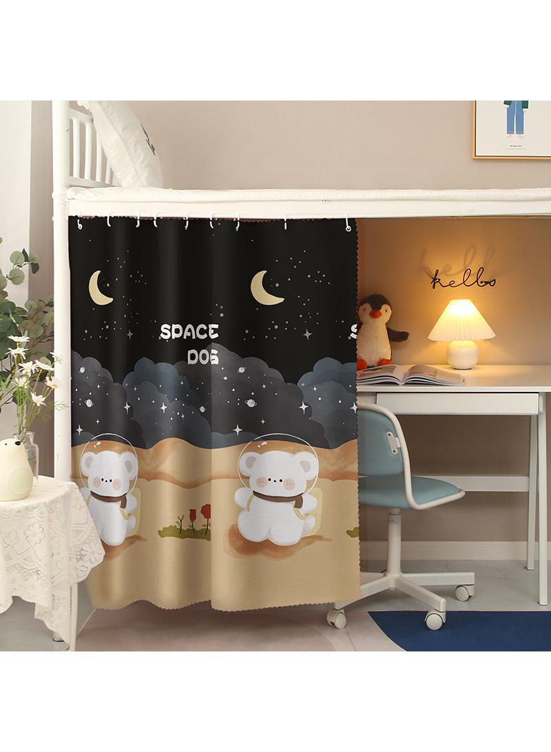 Dormitory bed curtains, student dormitories with physical shading bed curtains 1.35 * 2m 2pcs, with dust-proof top cloth - Image 1