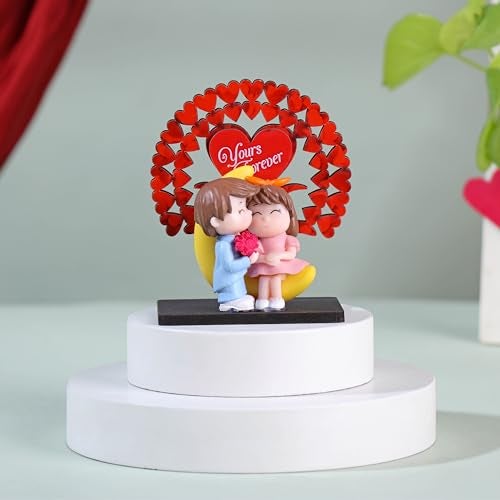 Floweraura Love Forever Decorative Heartly Romantic Mini Couple Miniatures Showpiece for Home Decor & Office Decor and Gift for Birthday, Anniversaries, Weddings, Valentine's Day & Special Occasions - Image 1