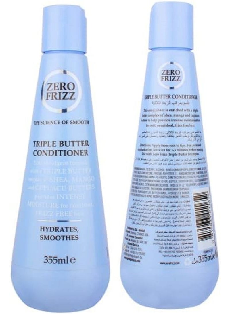 Zero Frizz Triple Butter Conditioner for Frizzy Hair - 355 ml - Image 4