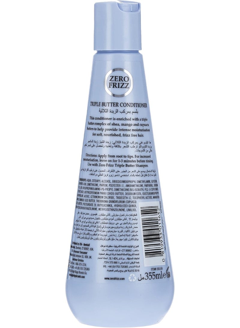 Zero Frizz Triple Butter Conditioner for Frizzy Hair - 355 ml - Image 2