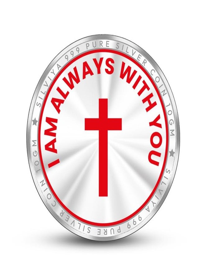 Silviya BIS Hallmarked Jesus 999 Pure Silver Coin (10 Gram) Round Shape: Christian Gift - Christmas Celebration - Church Offering - Religious Commemorative Coin - Image 3