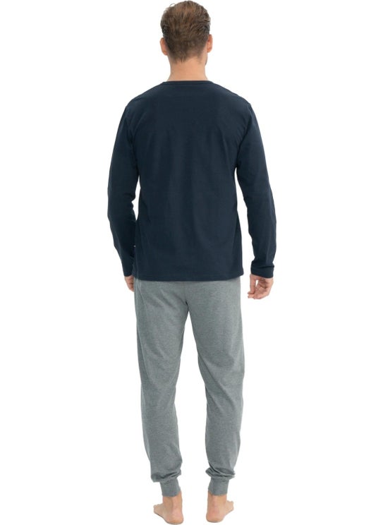 U.S. Polo Assn. BASE. Polo Assn. Men's Navy Blue Round Collar Pajama Set  - Image 3
