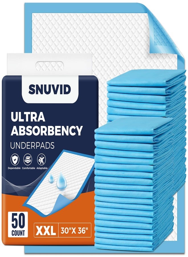 Snuvid 50 Pack Super Absorbent Disposable Bed Pads for Adult (30" x 36") - Ultra Thick Leakproof Chucks Underpads for Incontinence Adults, Seniors & Pets - Image 1