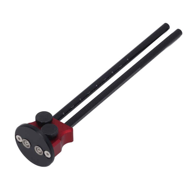 Woodworking Marking Gauge Aluminum Alloy Metric Inch Scale Double Head Scriber Ruler - Image 1